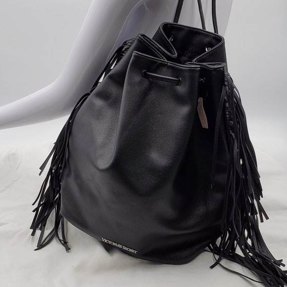 Victoria\'s Secret Black Fringe Backpack NWT main image 5
